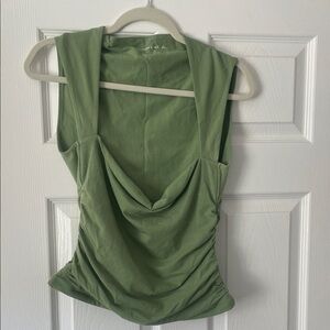 Abercrombie- Green Top w/ ruching on the side